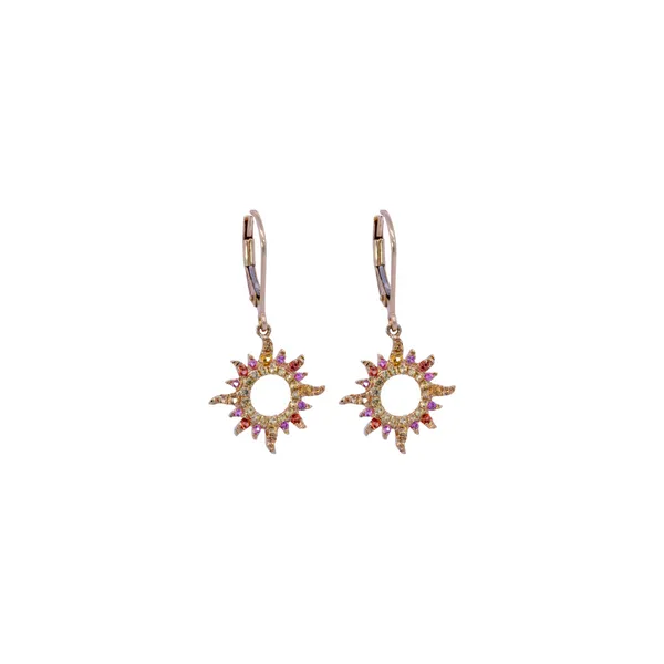 14K Sun Burst Leverback Earrrings Blue Marlin Jewelry, Inc. Islamorada, FL