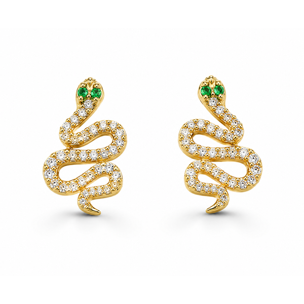 18K Yellow Gold Stud 0.04ctw Emerald Earrings Blue Marlin Jewelry, Inc. Islamorada, FL