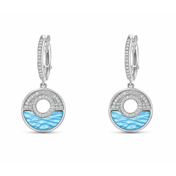 14K White Gold Dangle 4.65ctw Topaz Earrings Blue Marlin Jewelry, Inc. Islamorada, FL