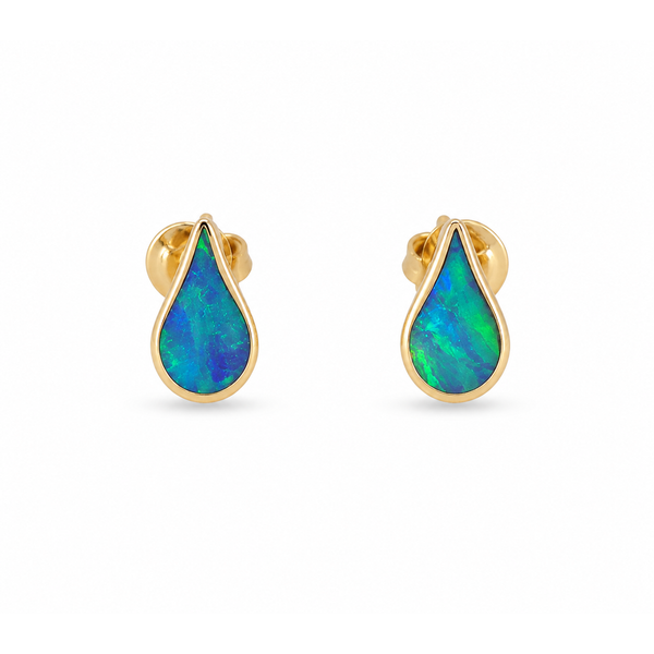 14K Yellow Gold Stud 0.36ctw Opal Earrings Blue Marlin Jewelry, Inc. Islamorada, FL