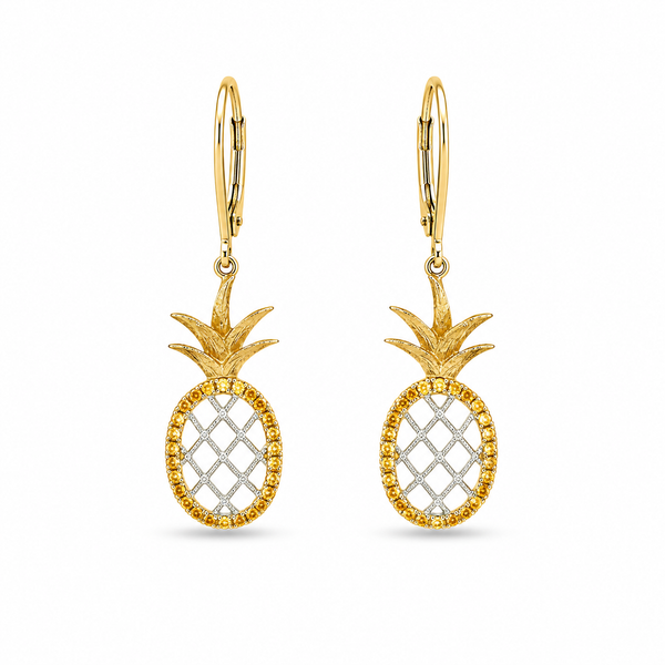 14K Yellow Gold Dangle 0.37ctw Sapphire Earrings Blue Marlin Jewelry, Inc. Islamorada, FL