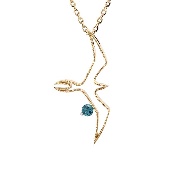 14K Frigate Bird with Blue Zircon Pendant Blue Marlin Jewelry, Inc. Islamorada, FL