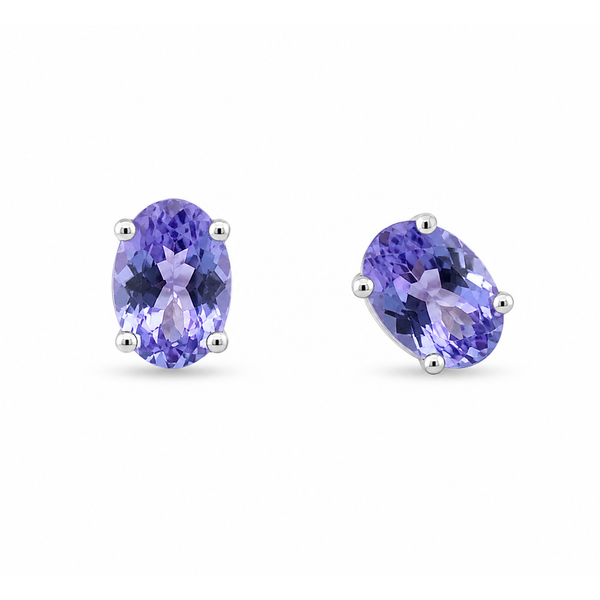 14K White Gold Stud 1.99ctw Tanzanite Earrings Blue Marlin Jewelry, Inc. Islamorada, FL