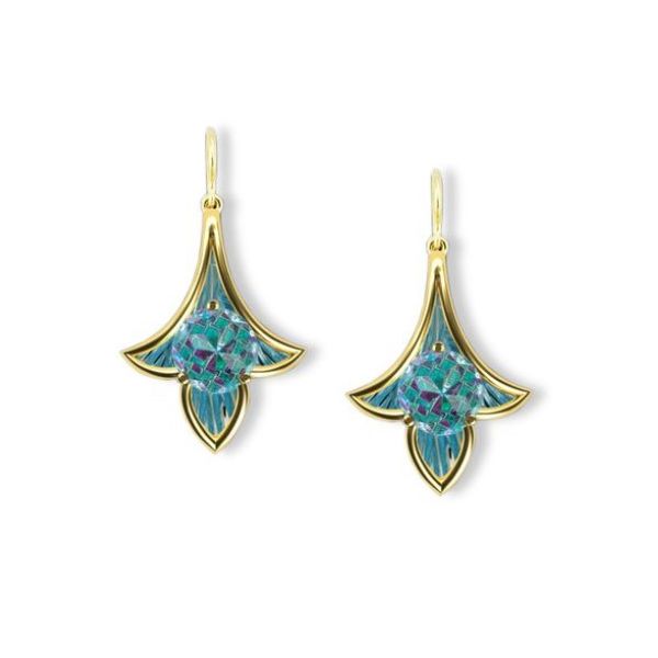 BLUE TOPAZ DAVINCHI FRENCH HOOK EARRINGS Blue Marlin Jewelry, Inc. Islamorada, FL