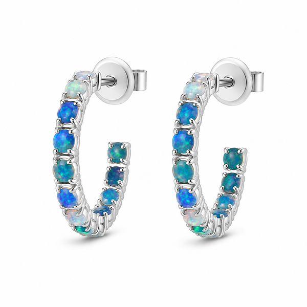 14K White Gold Inside Out 1.94ctw Opal Earrings Blue Marlin Jewelry, Inc. Islamorada, FL