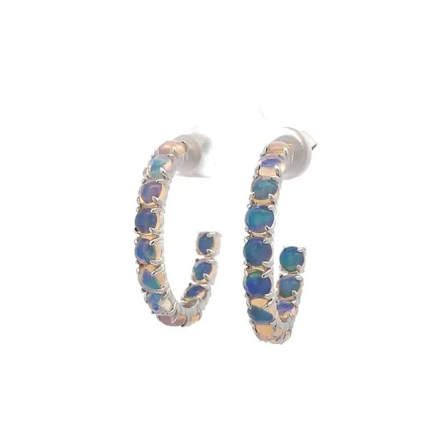 14K Opal Hoop Earrings Blue Marlin Jewelry, Inc. Islamorada, FL