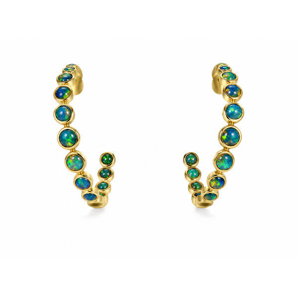 14K Yellow Gold Inside Out 1.89ctw Opal Earrings Blue Marlin Jewelry, Inc. Islamorada, FL