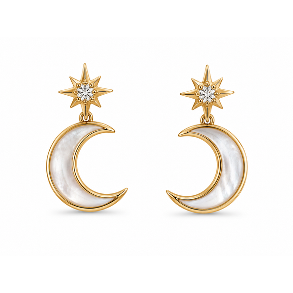 14K Yellow Gold Stud Mother of Pearl Earrings Blue Marlin Jewelry, Inc. Islamorada, FL