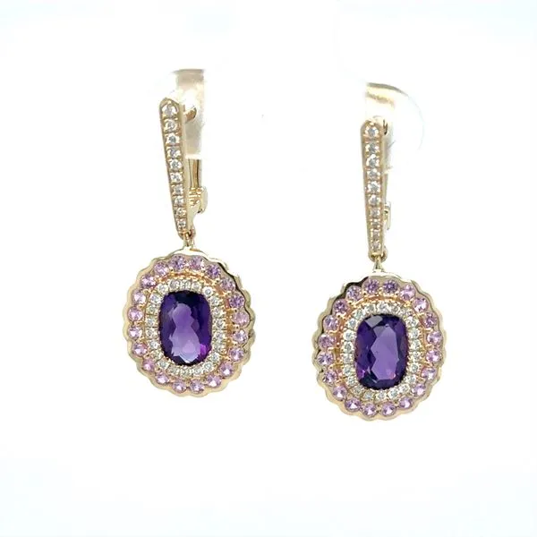 Purple Sapphire and Amethyst Dangle Earrings Blue Marlin Jewelry, Inc. Islamorada, FL
