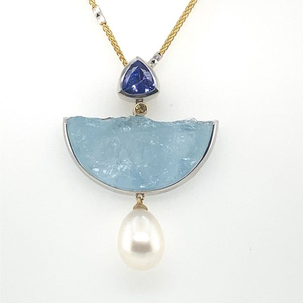 Denny Wong Aquamarine and Tanzanite Pendant with Fresh Water Pearl Blue Marlin Jewelry, Inc. Islamorada, FL
