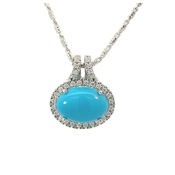 Oval Turquoise and Diamond Pendant Blue Marlin Jewelry, Inc. Islamorada, FL