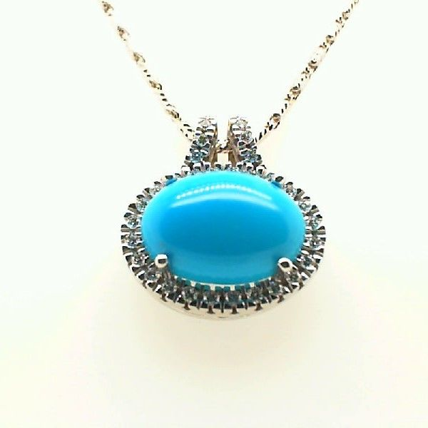 Oval Turquoise and Diamond Pendant Blue Marlin Jewelry, Inc. Islamorada, FL