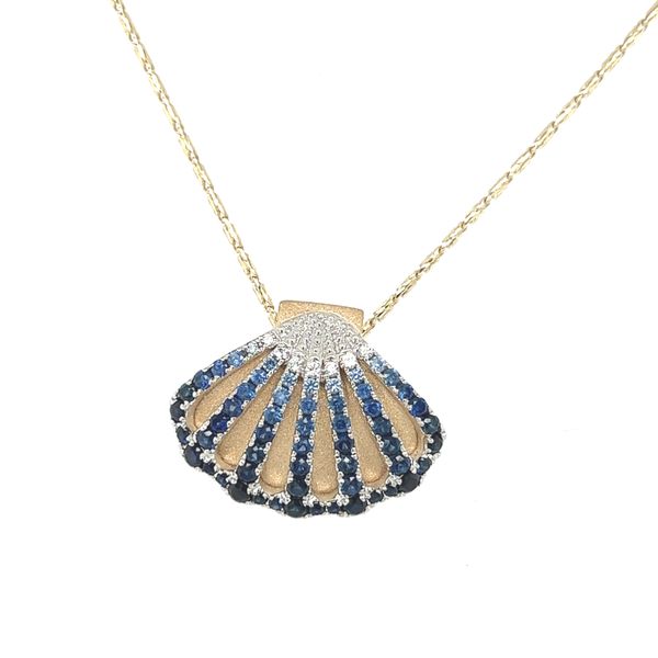 Denny Wong Blue Sapphire Scallop Shell Pendant Blue Marlin Jewelry, Inc. Islamorada, FL
