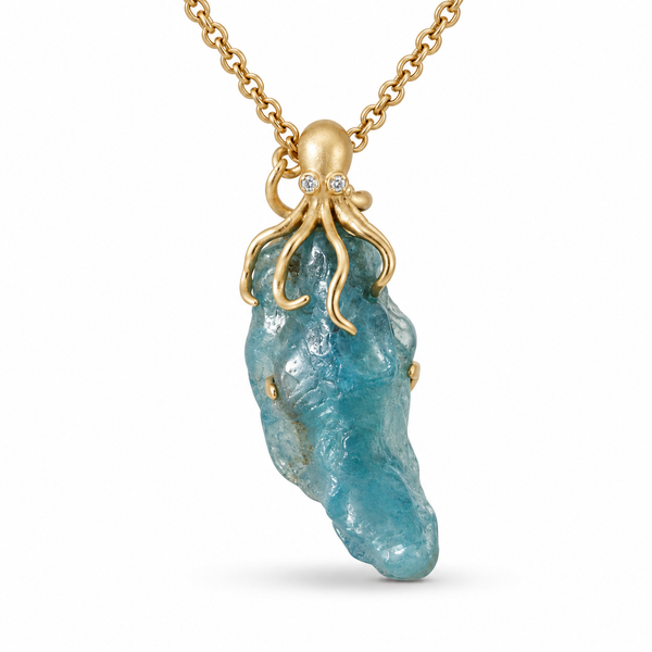 14K Yellow Gold 14.99ctw Aquamarine Pendant/Charm Blue Marlin Jewelry, Inc. Islamorada, FL