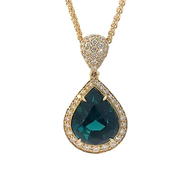 18K Diamond and Tourmaline Pendant Blue Marlin Jewelry, Inc. Islamorada, FL