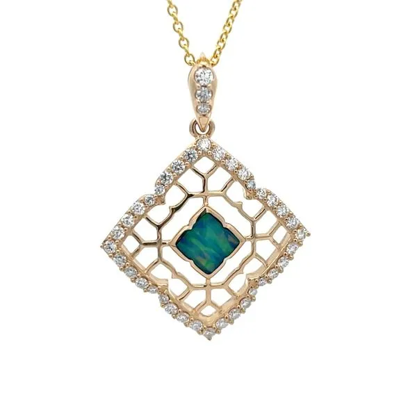 Opal Necklace With Diamonds Blue Marlin Jewelry, Inc. Islamorada, FL