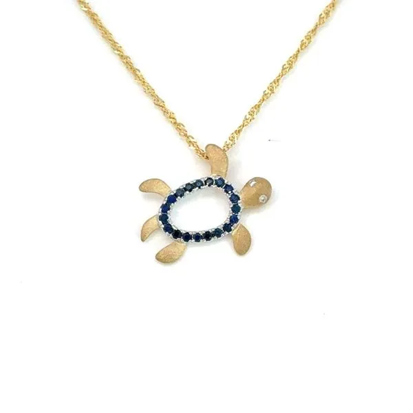 14K Blue Sapphire Small Turtle Blue Marlin Jewelry, Inc. Islamorada, FL