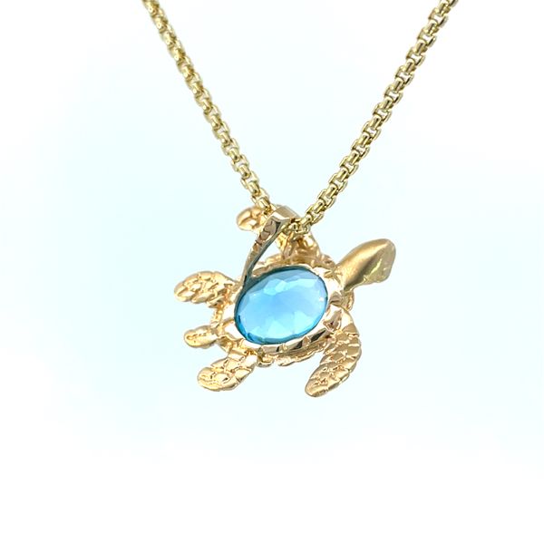 Sea Turtle With Blue Topaz Image 3 Blue Marlin Jewelry, Inc. Islamorada, FL