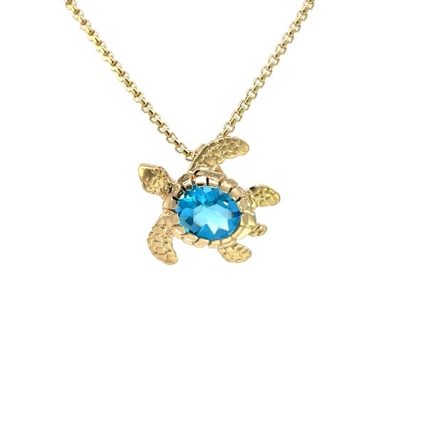 Sea Turtle With Blue Topaz Blue Marlin Jewelry, Inc. Islamorada, FL