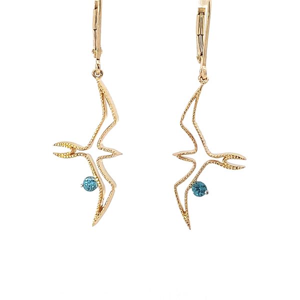 14K Frigate Bird Leverback Earrings Blue Marlin Jewelry, Inc. Islamorada, FL