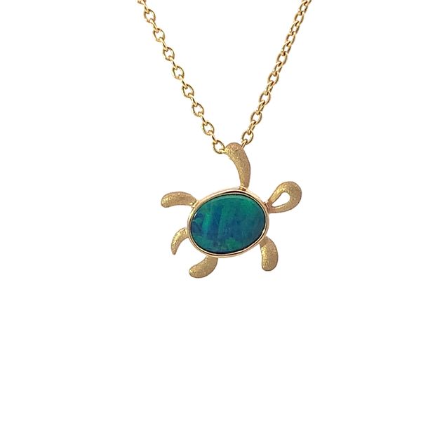 14K Small Opal Turtle Pendant Blue Marlin Jewelry, Inc. Islamorada, FL