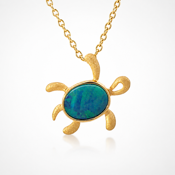 14K Small Opal Turtle Pendant Blue Marlin Jewelry, Inc. Islamorada, FL