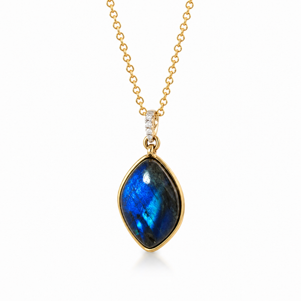 14K Two Tone Spectrolite Pendant Blue Marlin Jewelry, Inc. Islamorada, FL