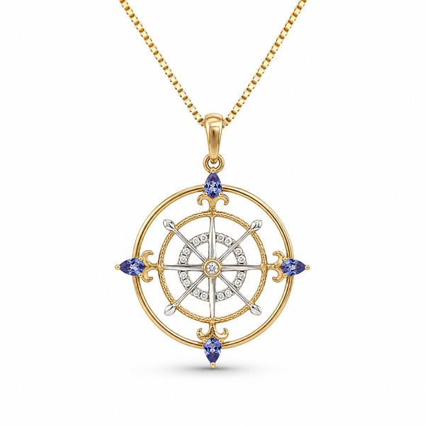 14K Two Tone 0.25ctw Tanzanite Pendant/Charm Blue Marlin Jewelry, Inc. Islamorada, FL