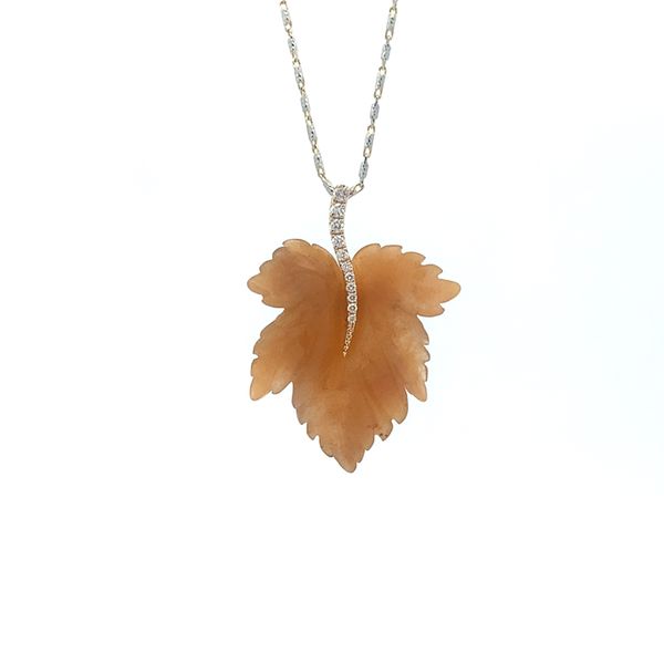 14K Jasper Leaf Pendant Blue Marlin Jewelry, Inc. Islamorada, FL