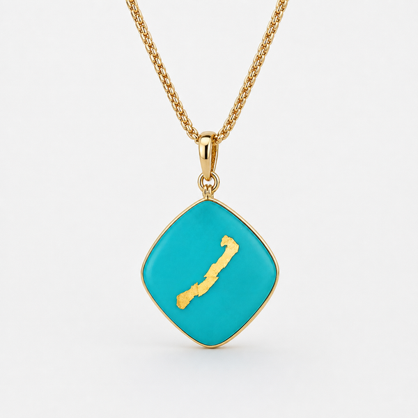 18K Yellow Gold Turquiose Pendant/Charm Blue Marlin Jewelry, Inc. Islamorada, FL