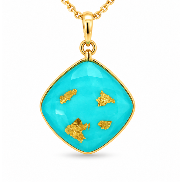 18K Yellow Gold Turquiose Pendant/Charm Image 2 Blue Marlin Jewelry, Inc. Islamorada, FL