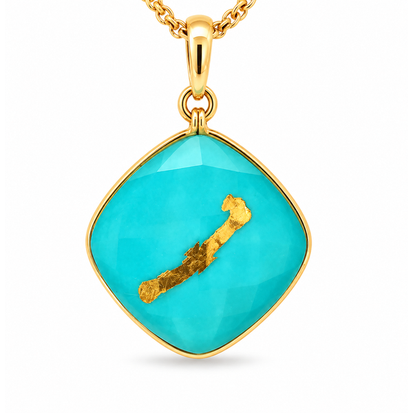18K Yellow Gold Turquiose Pendant/Charm Blue Marlin Jewelry, Inc. Islamorada, FL