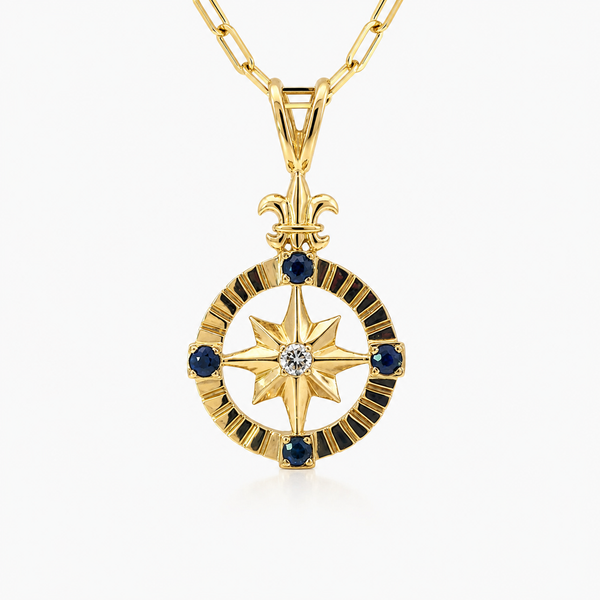 14K Yellow Gold 0.60ctw Sapphire Pendant/Charm Blue Marlin Jewelry, Inc. Islamorada, FL
