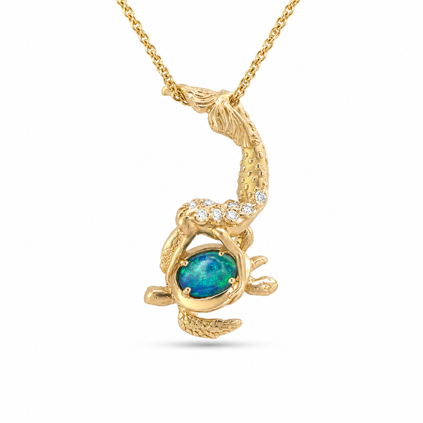 14K Yellow Gold Opal Pendant/Charm Blue Marlin Jewelry, Inc. Islamorada, FL