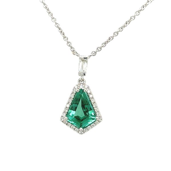 Frederic Sage Kite Tourmaline and Diamond Pendant with Diamonds by the Yard Necklace Blue Marlin Jewelry, Inc. Islamorada, FL