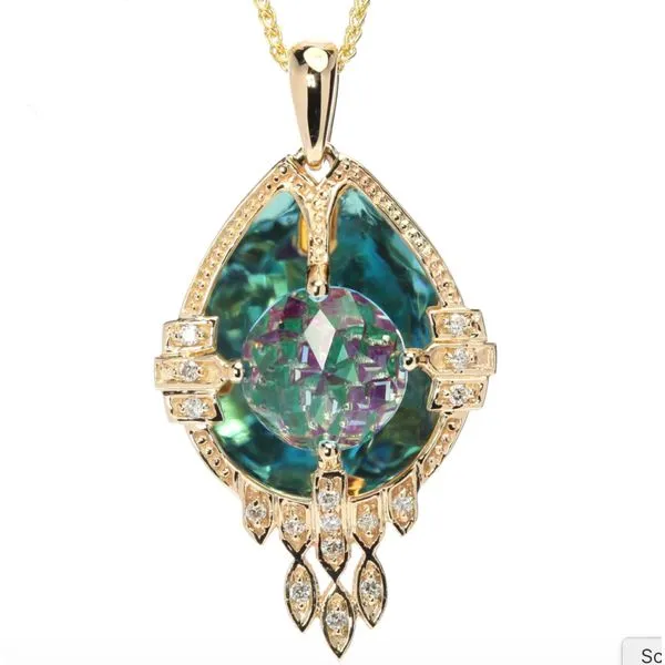 Galatea DavinChi Cut Cross Blue Topaz Pendant/ Necklace Blue Marlin Jewelry, Inc. Islamorada, FL
