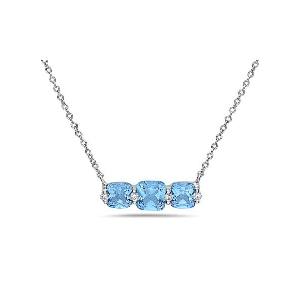 Blue Topaz and Diamond Pendant/Necklace Image 2 Blue Marlin Jewelry, Inc. Islamorada, FL