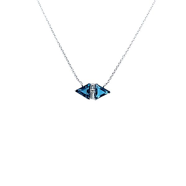 London Blue Topaz and Diamond Pendant/Necklace Blue Marlin Jewelry, Inc. Islamorada, FL