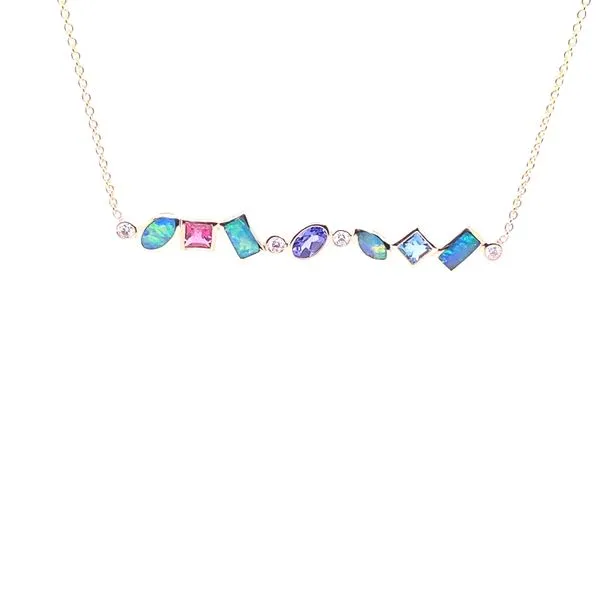 Kabana Opal, Rubellite, Tanzanite and Aquamarine Pendant/Necklace with Diamonds Blue Marlin Jewelry, Inc. Islamorada, FL