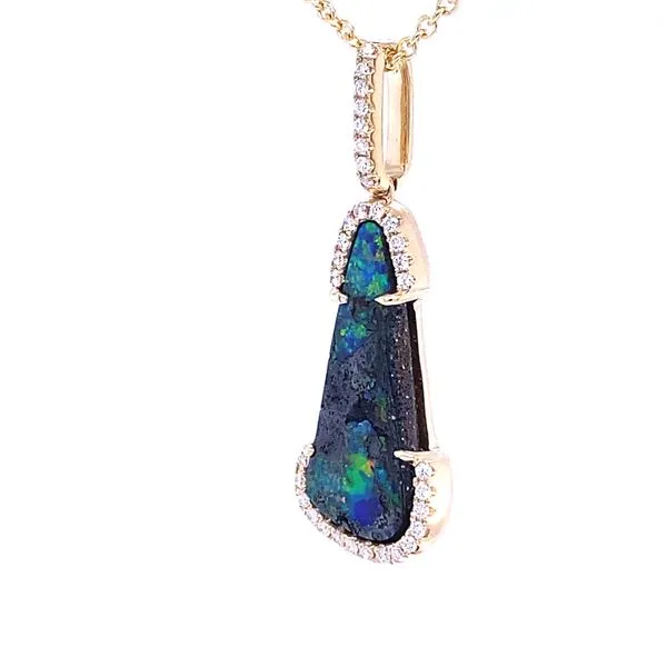 Parle Boulder Opal and Diamond Pendant Image 4 Blue Marlin Jewelry, Inc. Islamorada, FL