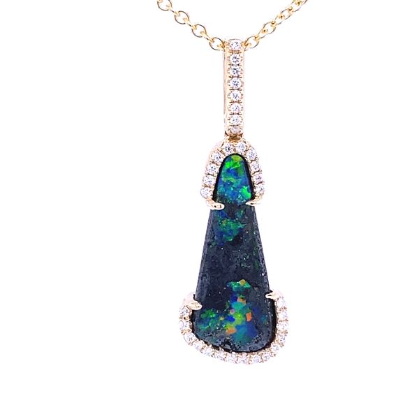 Parle Boulder Opal and Diamond Pendant Blue Marlin Jewelry, Inc. Islamorada, FL