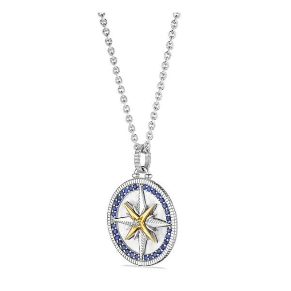 Judith Ripka Little Luxuries Long North Star Medallion Necklace Image 2 Blue Marlin Jewelry, Inc. Islamorada, FL