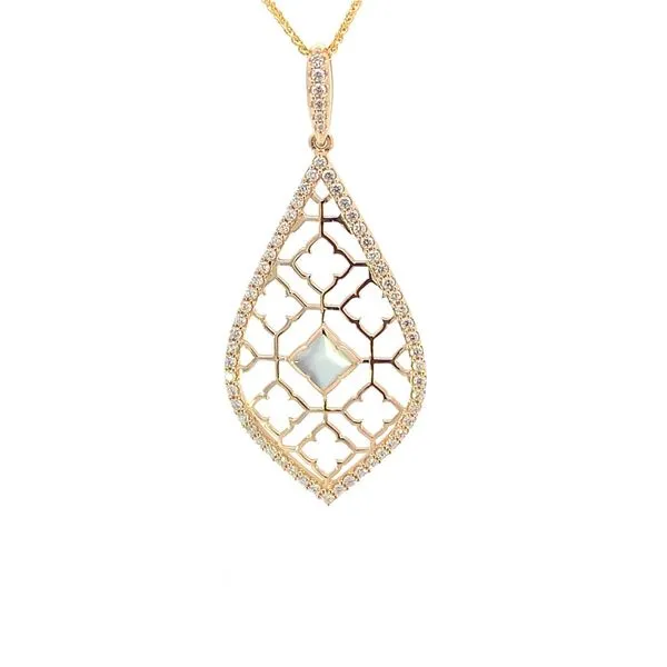 14K Diamond and Mother-of-Pearl Teardrop Necklace Blue Marlin Jewelry, Inc. Islamorada, FL