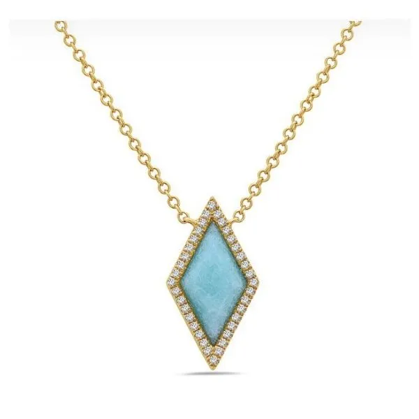 Amazonite and Diamond Pendant/Necklace Blue Marlin Jewelry, Inc. Islamorada, FL