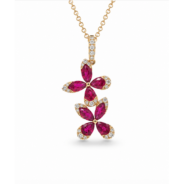 18K Yellow Gold 1.29ctw Ruby Necklace Blue Marlin Jewelry, Inc. Islamorada, FL