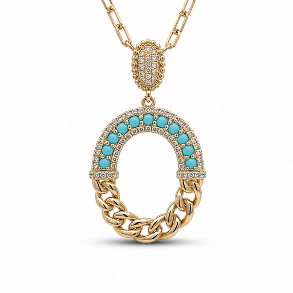 14K Yellow Gold 0.21ctw Turquiose Necklace Blue Marlin Jewelry, Inc. Islamorada, FL