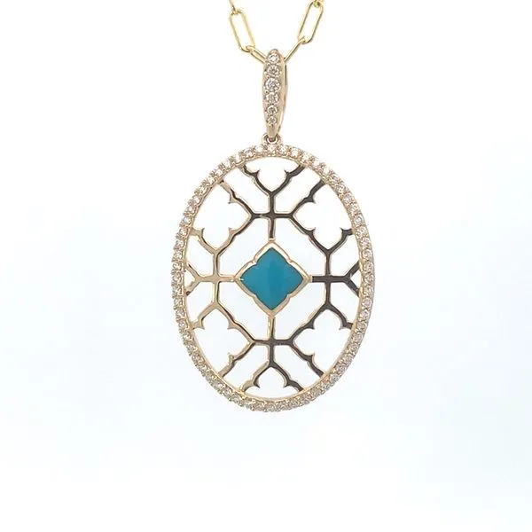 14K Oval Turquoise Necklace Blue Marlin Jewelry, Inc. Islamorada, FL
