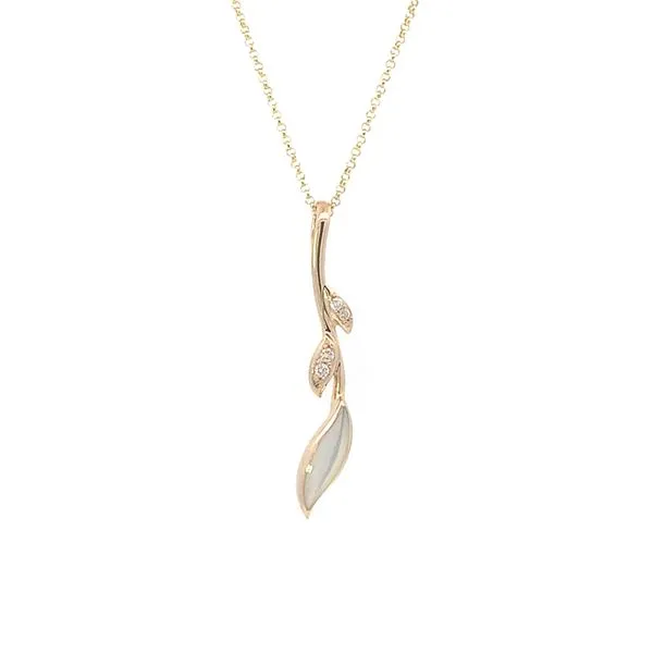 14K Mother-of-Pearl Leaves Necklace Blue Marlin Jewelry, Inc. Islamorada, FL
