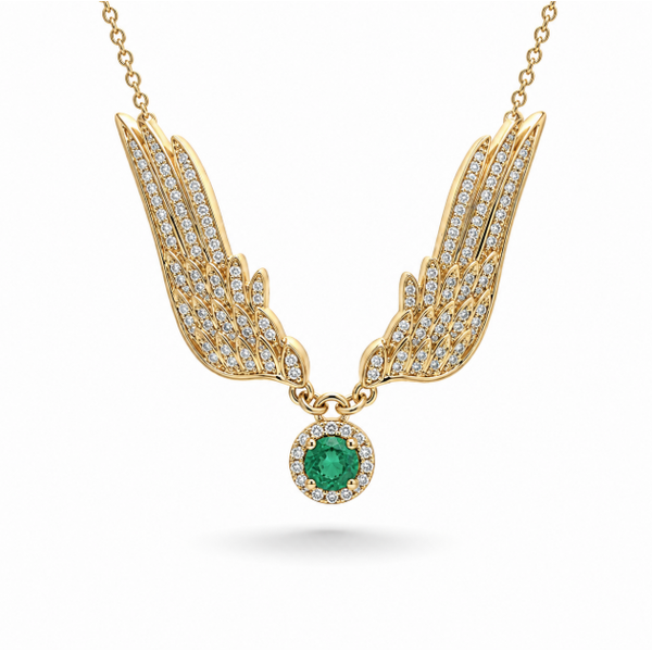 18K Yellow Gold 0.24ctw Emerald Necklace Blue Marlin Jewelry, Inc. Islamorada, FL