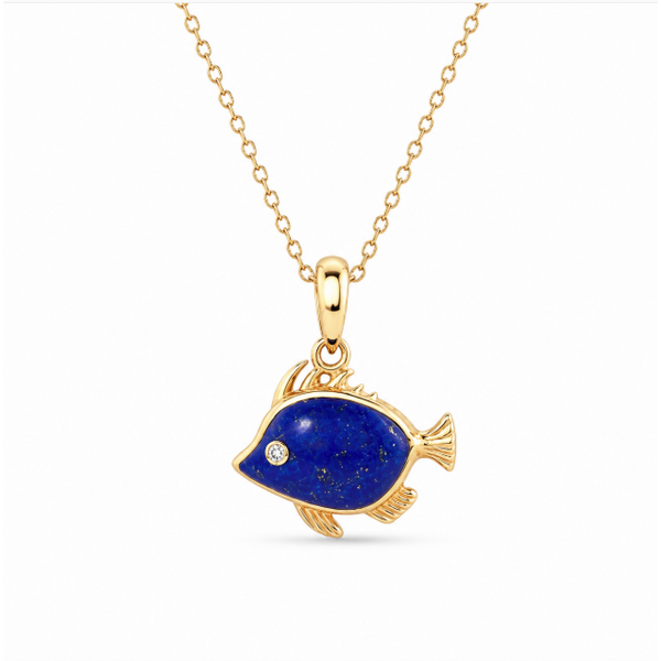 14K Yellow Gold Lapis Lazuli Necklace Blue Marlin Jewelry, Inc. Islamorada, FL